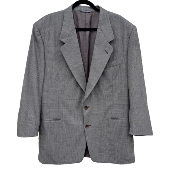Canali Proposta Gray Houndstooth Dinner Jacket Made in Italy Men Size US 44R - Picture 1 of 13